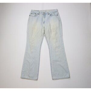 Vintage 90s Levis 515 Womens 12 Distressed Lower Rise Bootcut Wide Leg Jeans USA